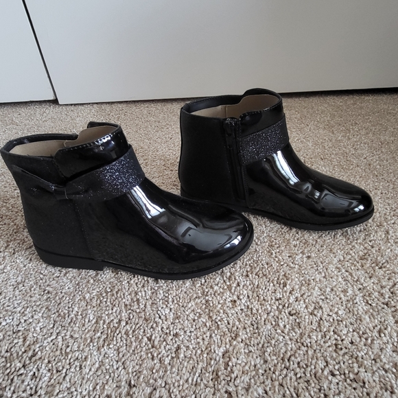 ♥️NWT♥️ GYMBOREE GIRLS BLACK ANKLE BOOTS WITH BOW - Picture 3 of 10